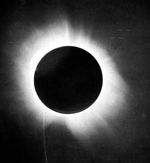 photograph of the 1919 total solar eclipse used to test einstein's prediction of light bending