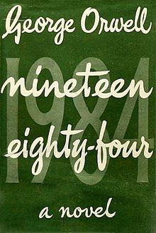 Dust jacket of the first edition of Nineteen Eighty-Four, 1949