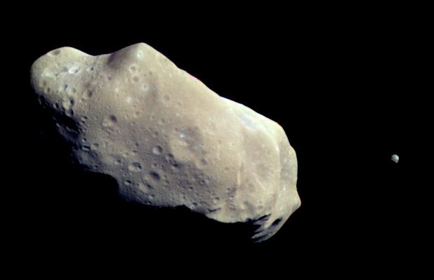 asteroid 243 ida, a typical main belt asteroid photographed by the galileo spacecraft in 1993
