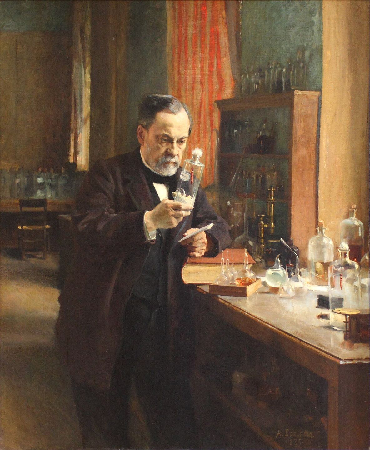 albert edelfelt's 1885 portrait painting of louis pasteur in his laboratory