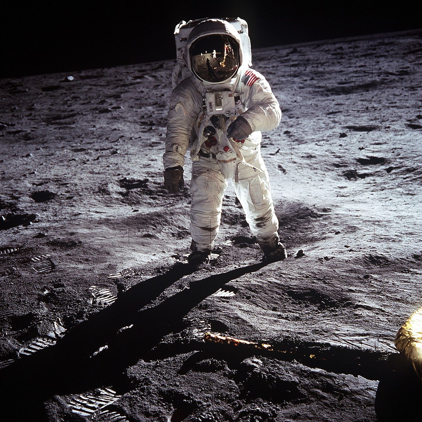 Buzz Aldrin on the Moon during Apollo 11, photographed by Neil Armstrong