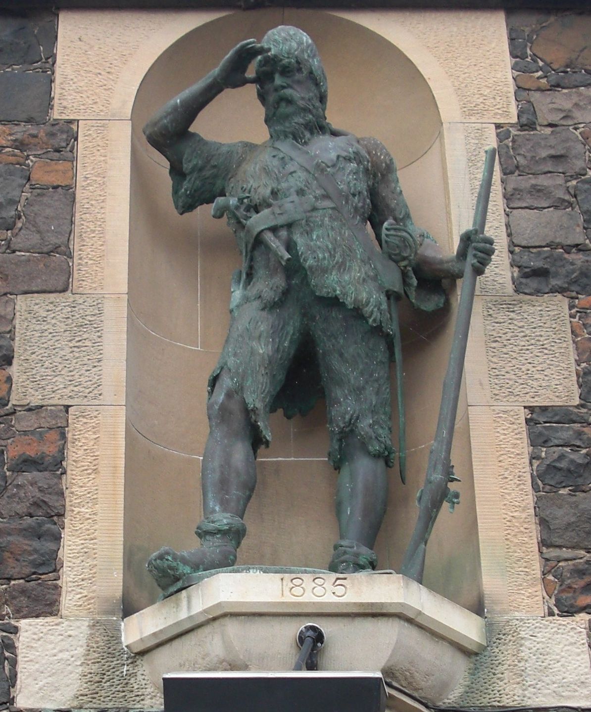 Statue of Alexander Selkirk in Lower Largo, Fife, Scotland