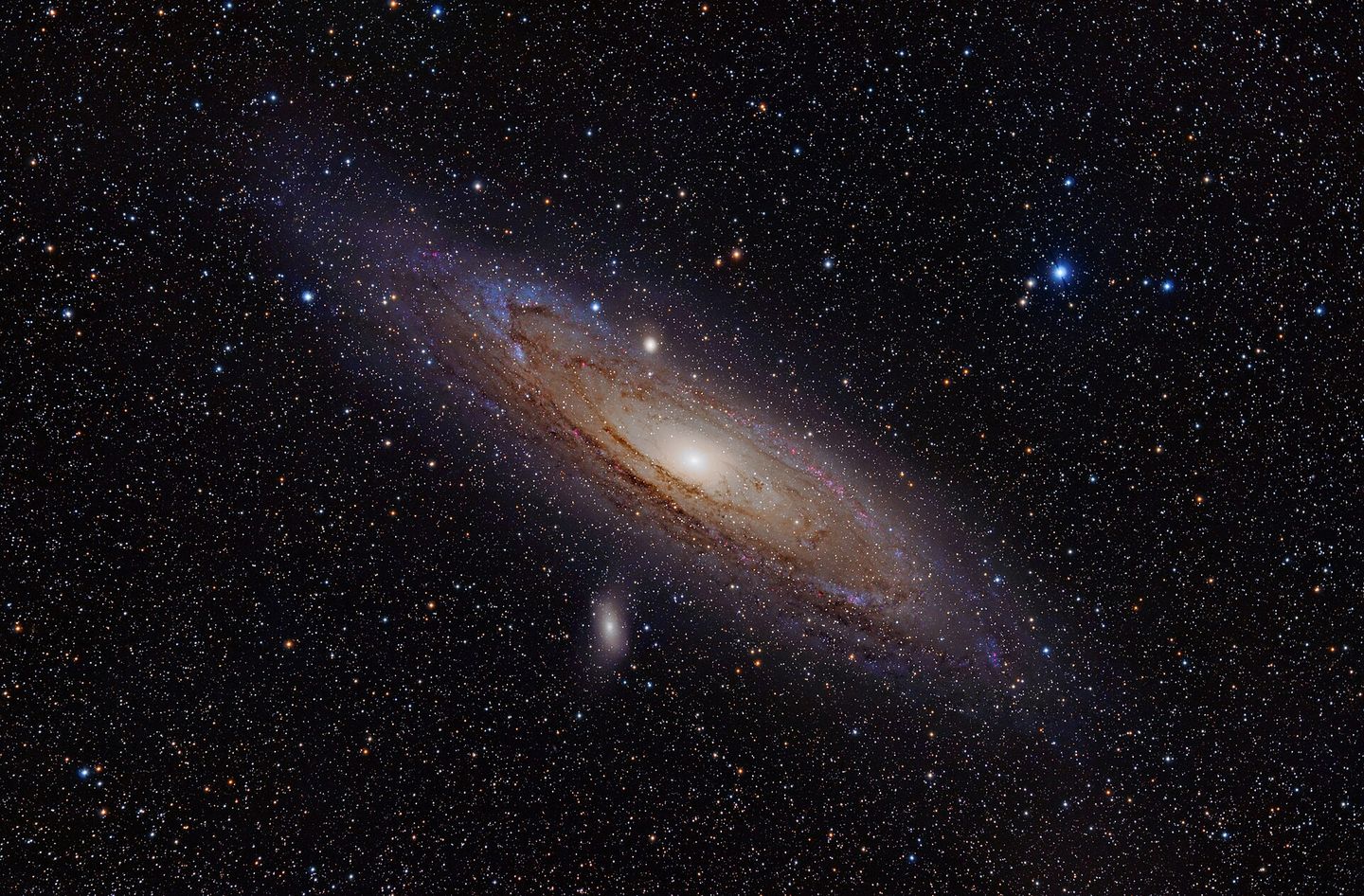 the andromeda galaxy (m31), the nearest major galaxy to the milky way, first observed through a telescope by simon marius in 1612