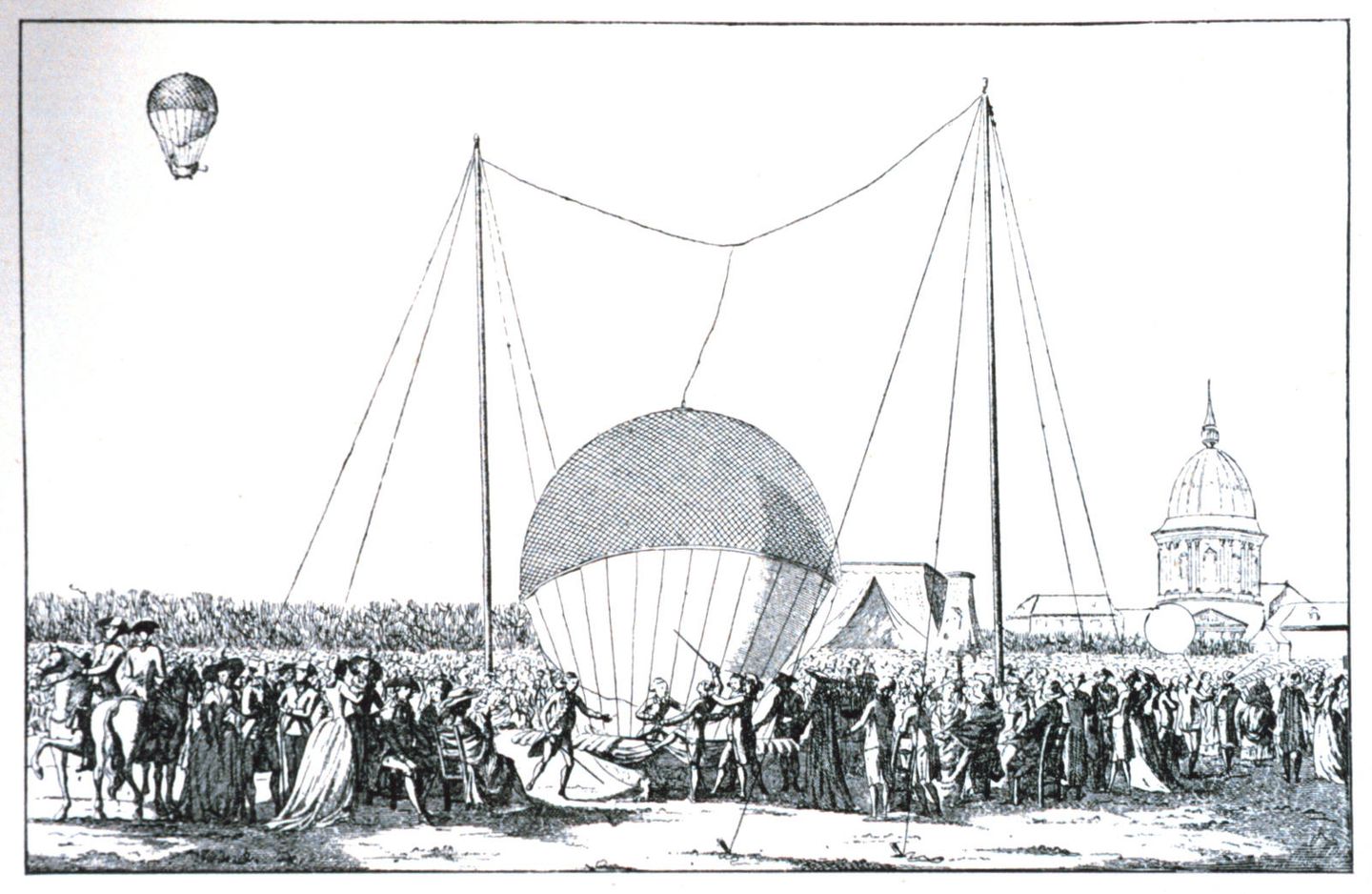 jacques charles hydrogen balloon ascent, paris, december 1783