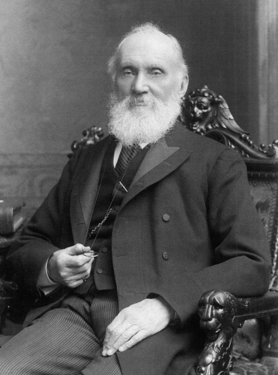 William Thomson, Lord Kelvin, the physicist who established the Kelvin temperature scale and absolute zero, photographed in 1906