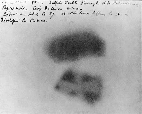 Becquerel's photographic plate showing radioactive exposure from uranium