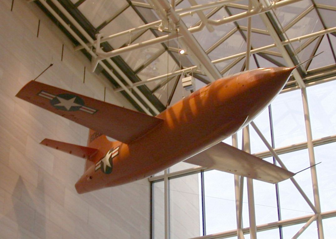 The Bell X-1 Glamorous Glennis on display at the Smithsonian