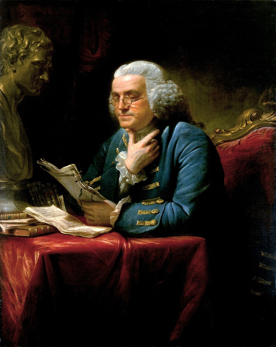 portrait of benjamin franklin painted in 1767