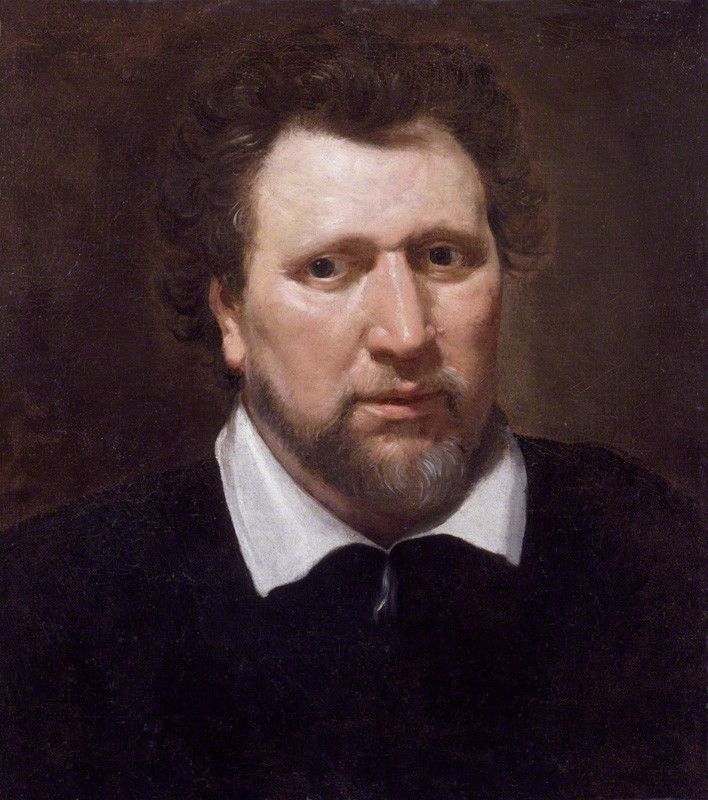 Portrait of Ben Jonson, English playwright and poet, painted by Abraham van Blyenberch