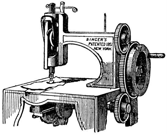 Singer's original sewing machine design, from the 1911 Encyclopaedia Britannica