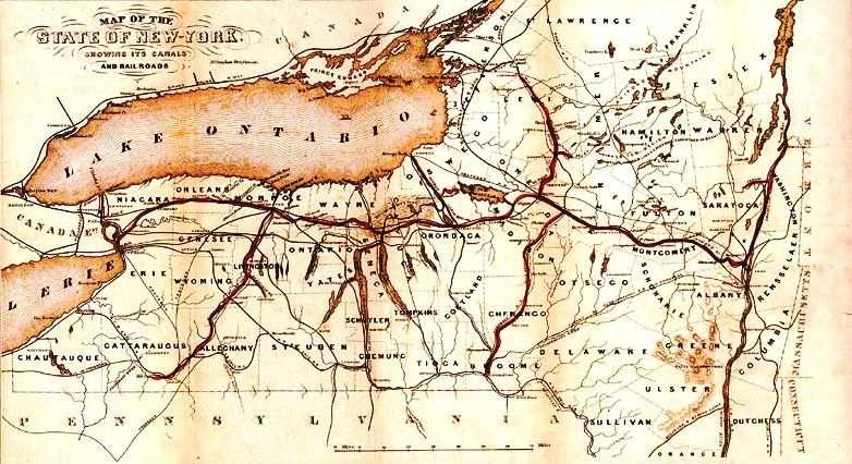 Map of the Erie Canal route