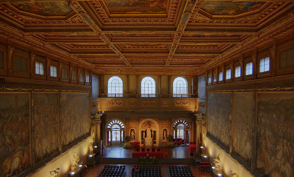 the palazzo vecchio in florence, the seat of government where machiavelli served as a diplomat and official