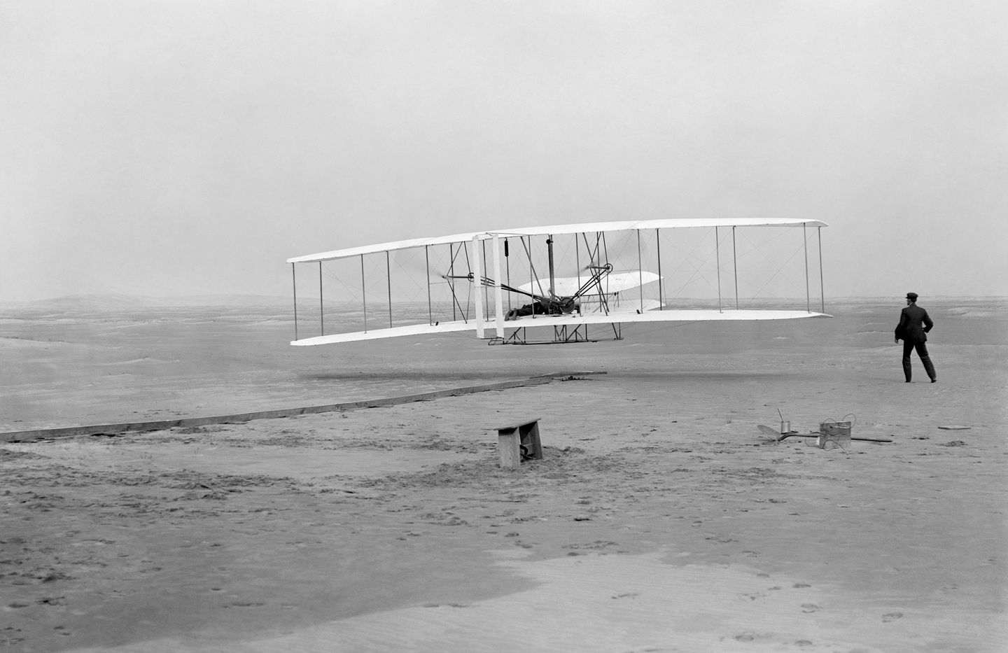 The Wright Brothers' first flight at Kitty Hawk, December 17, 1903