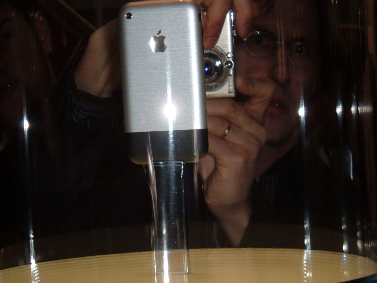 the original apple iphone on display at macworld 2007 — the device that changed the mobile industry