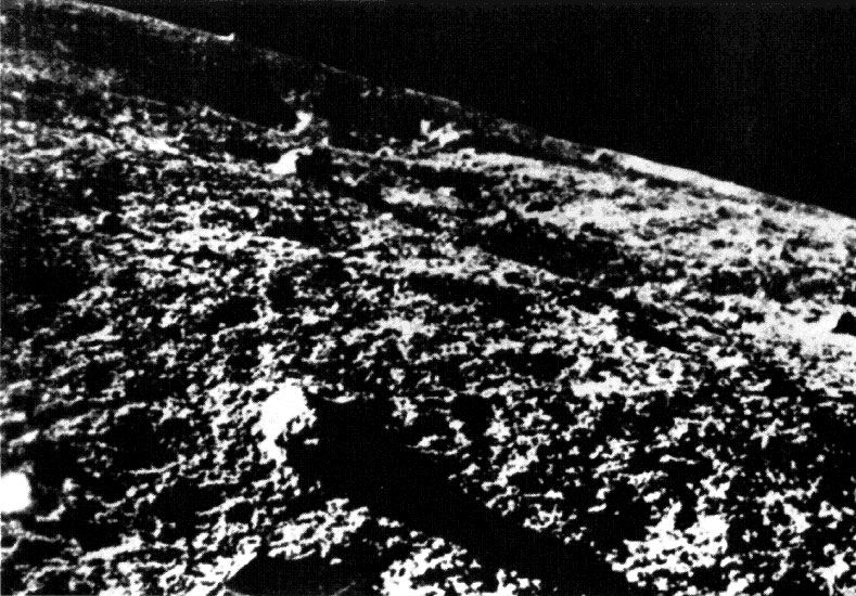 First photograph taken from the surface of the Moon by Soviet Luna 9 spacecraft in 1966