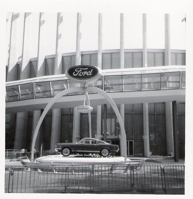 the ford pavilion at the 1964 new york world's fair, where the mustang debuted