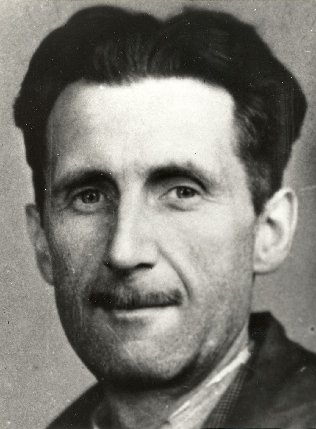 George Orwell, English writer and social critic, in a press photograph