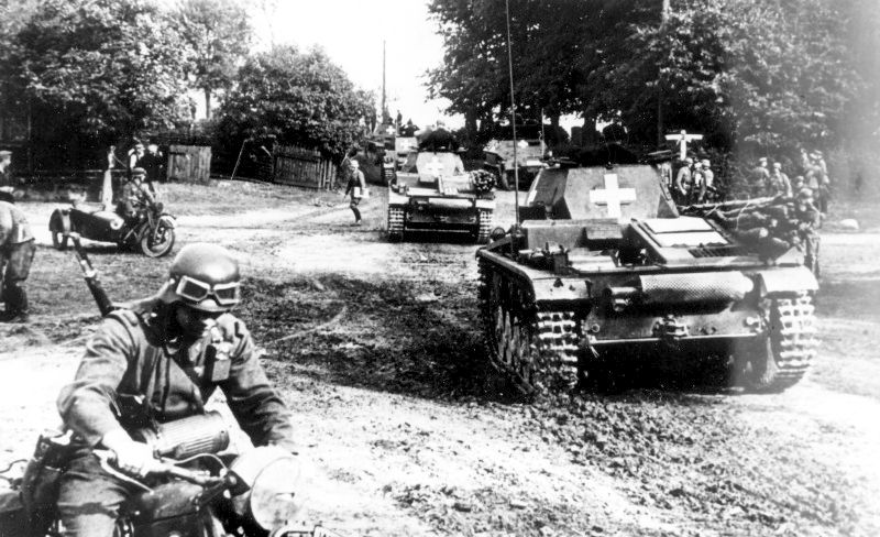 German Panzer II tanks advancing through Poland in September 1939
