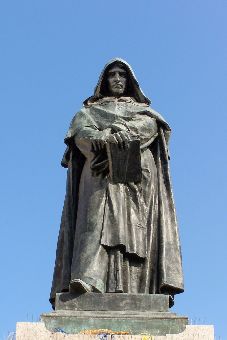 Engraving portrait of Giordano Bruno, the Dominican friar burned at the stake in 1600 for proposing an infinite universe