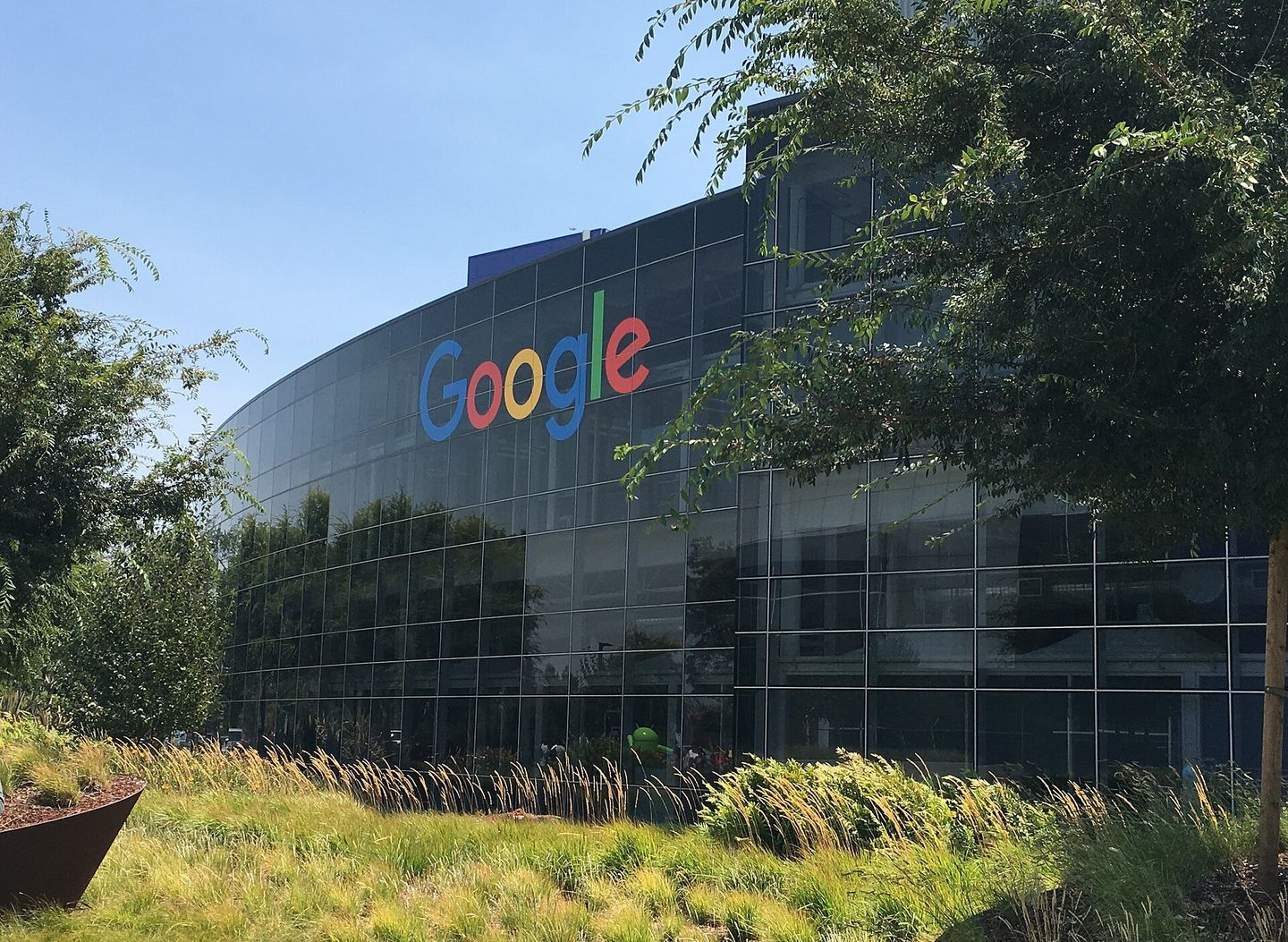 Aerial view of the Googleplex, Google's headquarters in Mountain View, California