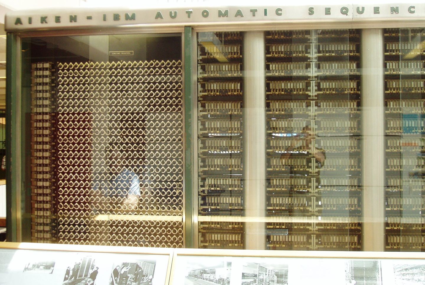 a segment of the Harvard Mark I, an early relay-based electromechanical computer