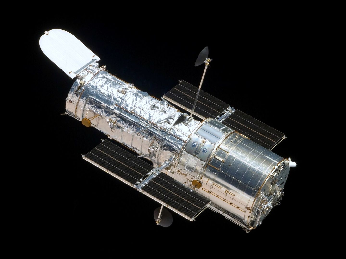 the hubble space telescope photographed during its fourth servicing mission, 2009