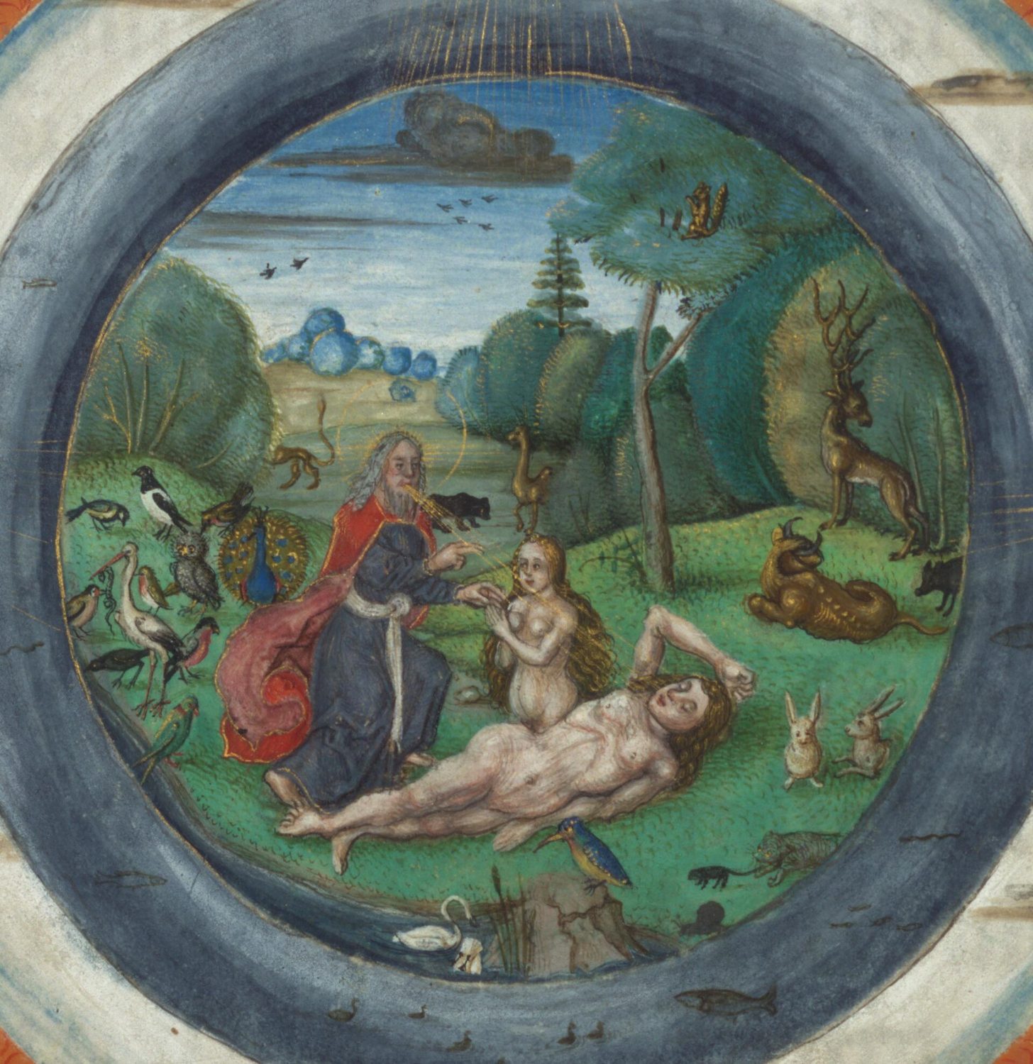 An illuminated Creation scene