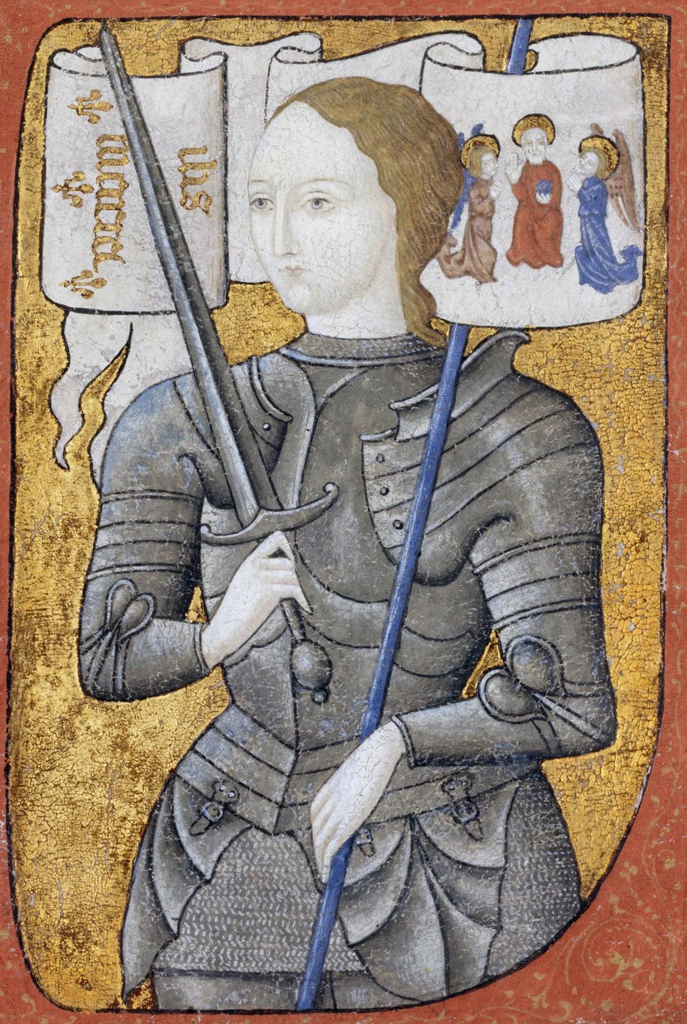 15th century miniature of joan of arc, the earliest known image of her
