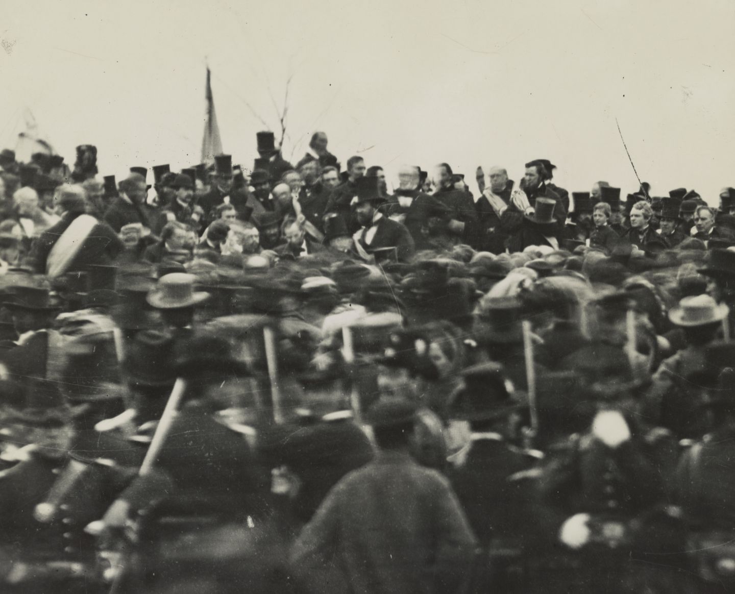 Photograph of the crowd at Gettysburg on November 19, 1863 during Lincoln's address