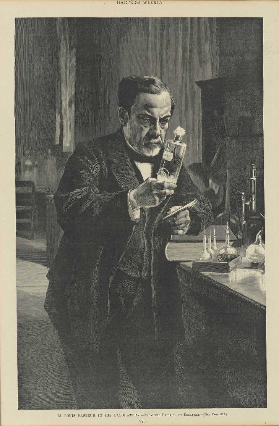louis pasteur working in his laboratory