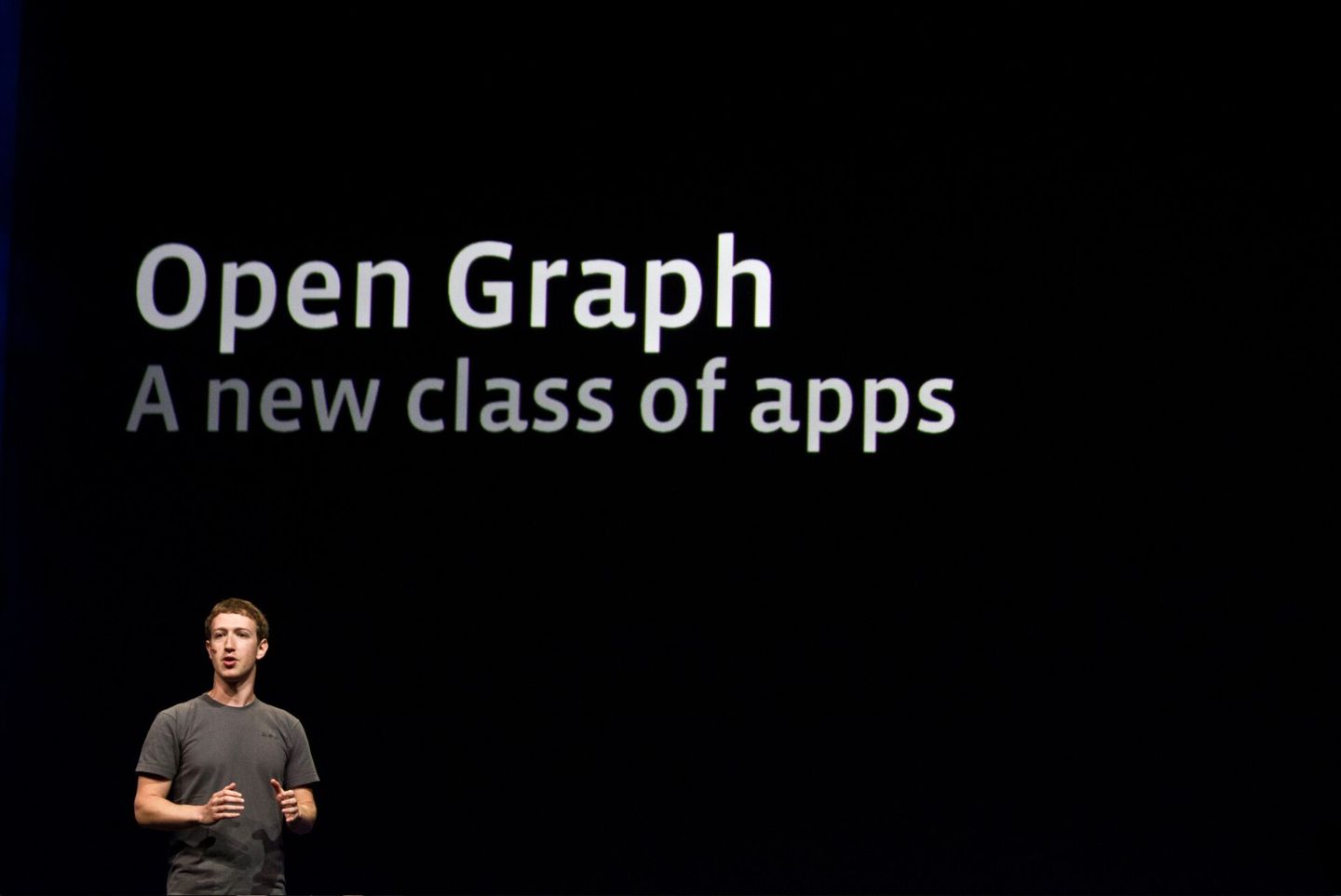 Mark Zuckerberg speaking at Facebook's f8 conference in 2011