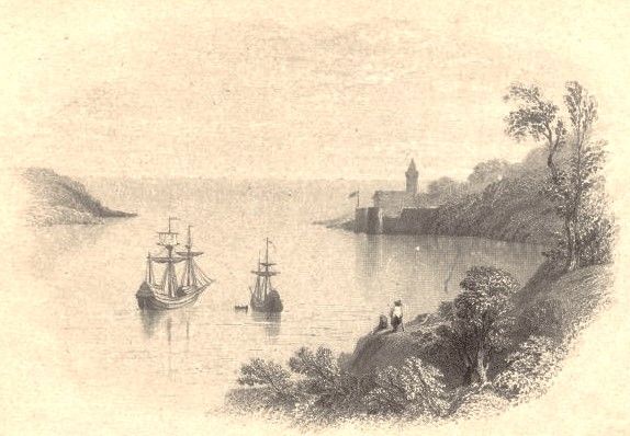 the mayflower and speedwell anchored together in dartmouth harbour before the speedwell was abandoned
