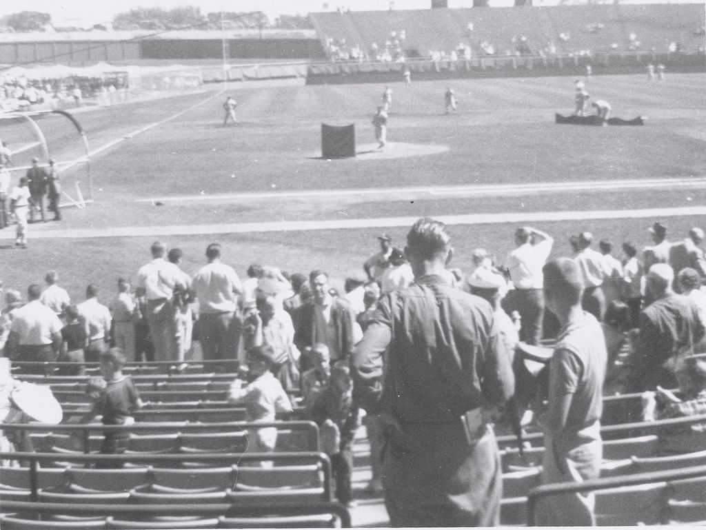 Milwaukee Braves playing at Milwaukee County Stadium