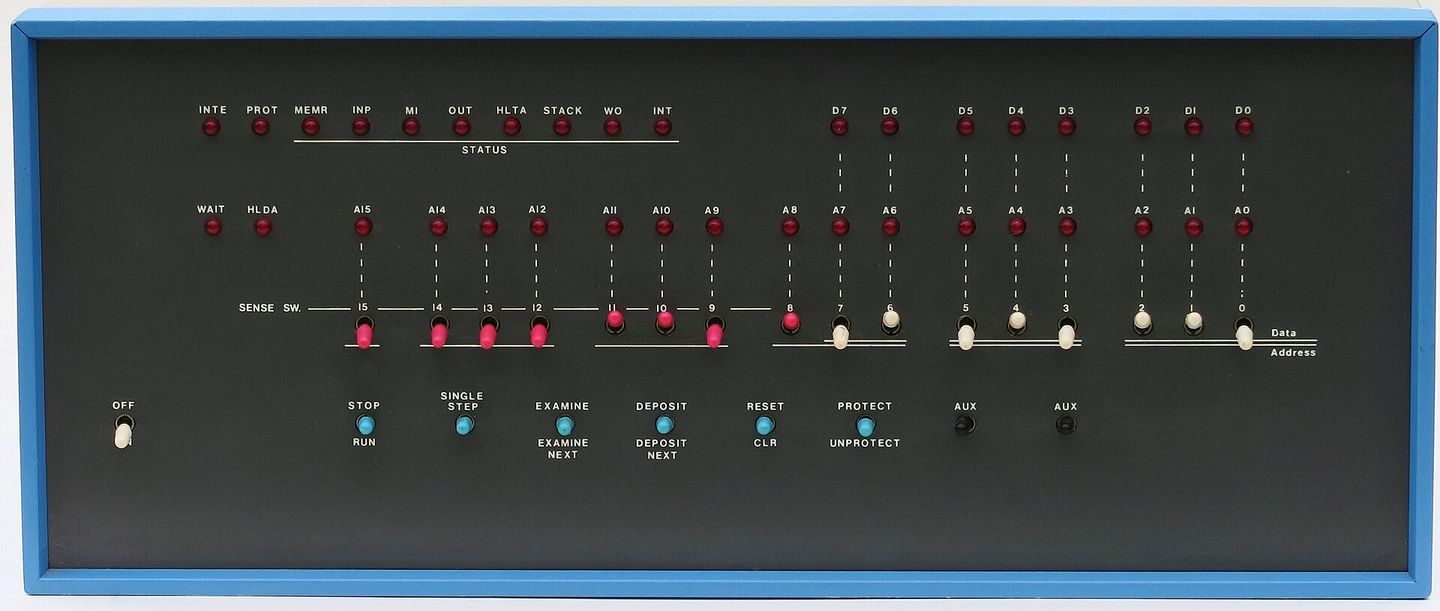 Front panel of the Altair 8800