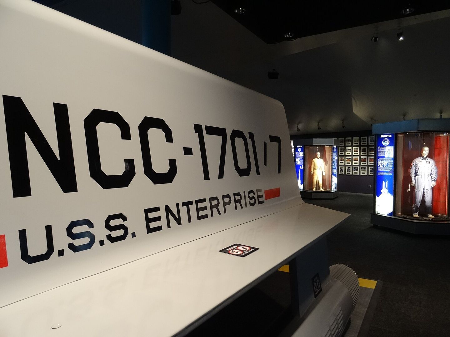 Model of the NCC-1701 USS Enterprise on display at NASA Johnson Space Center