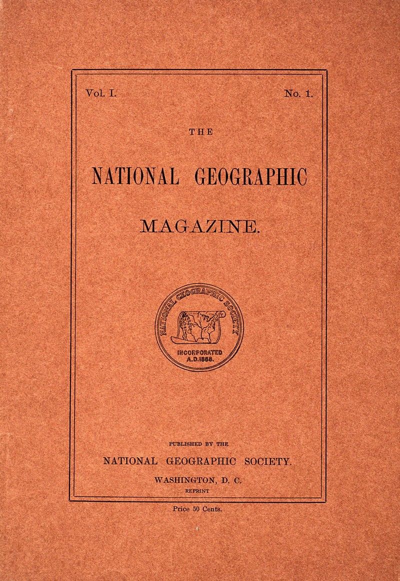Cover of the first issue of National Geographic Magazine, October 1888