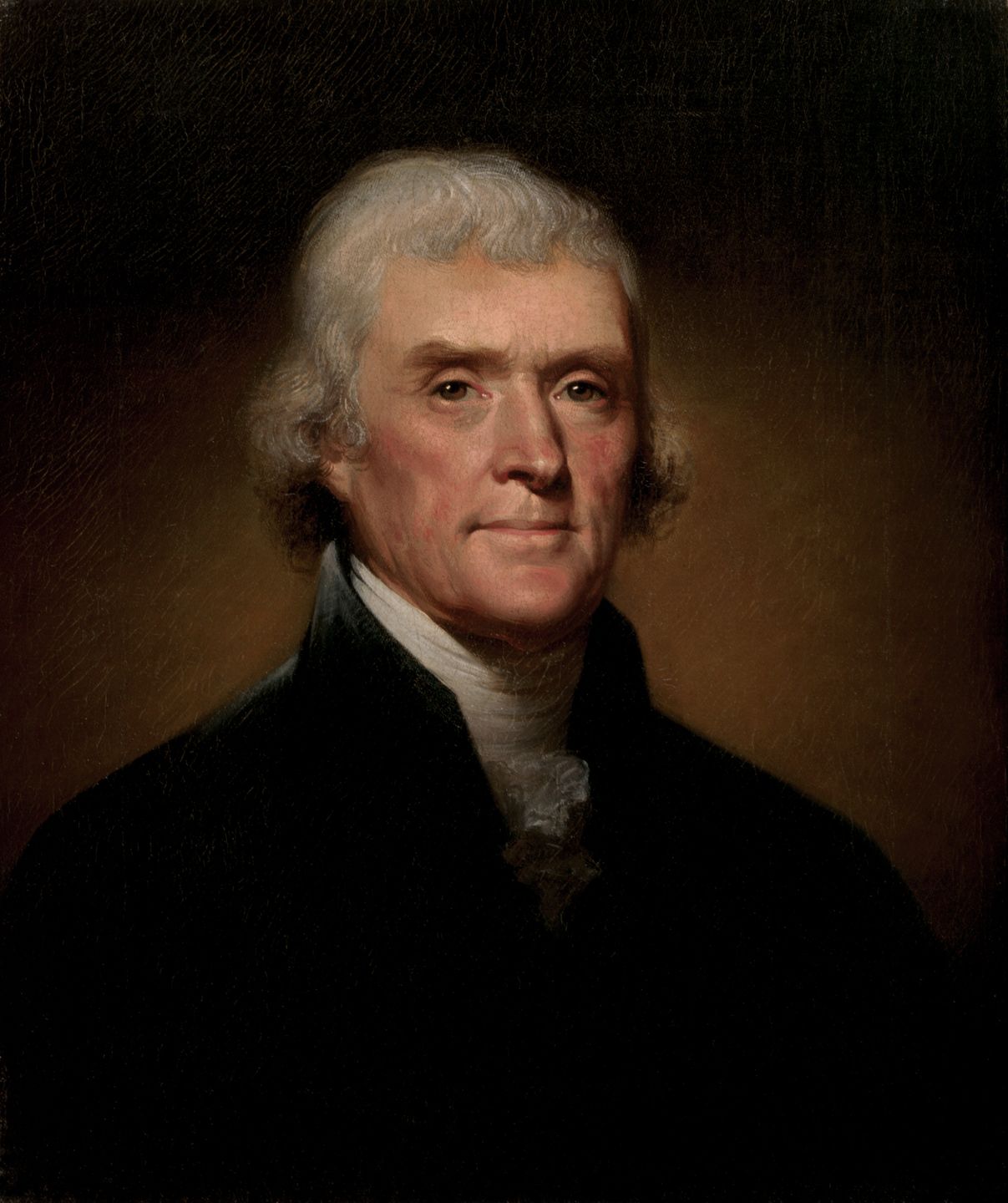 official presidential portrait of thomas jefferson painted by rembrandt peale in 1800