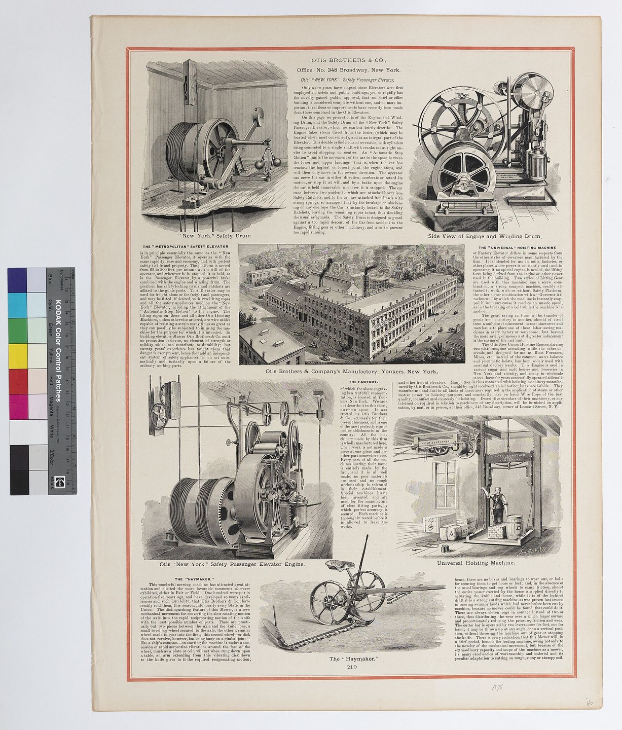 historical otis company advertisement for safety passenger and freight elevators