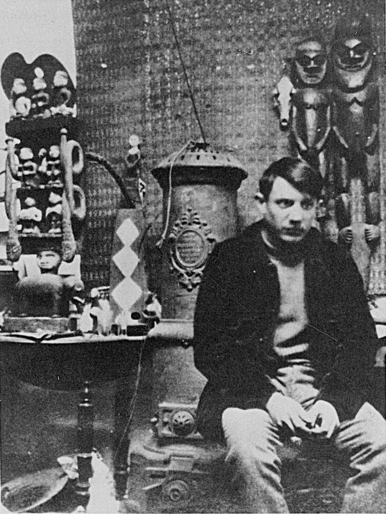 Pablo Picasso in his Montmartre studio in 1908, the period between his 1901 exhibition and the creation of cubism