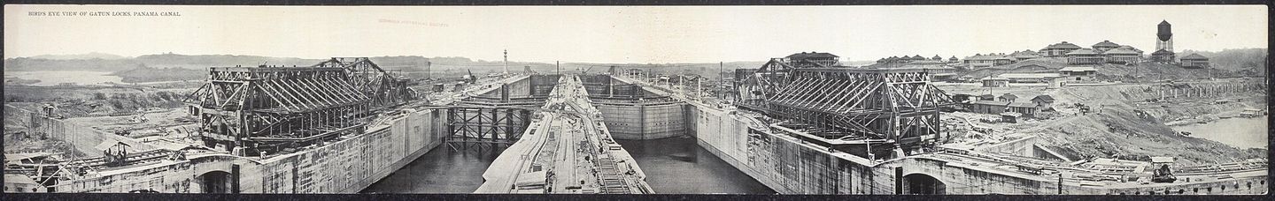 Panama Canal Gatun Locks under construction in 1913