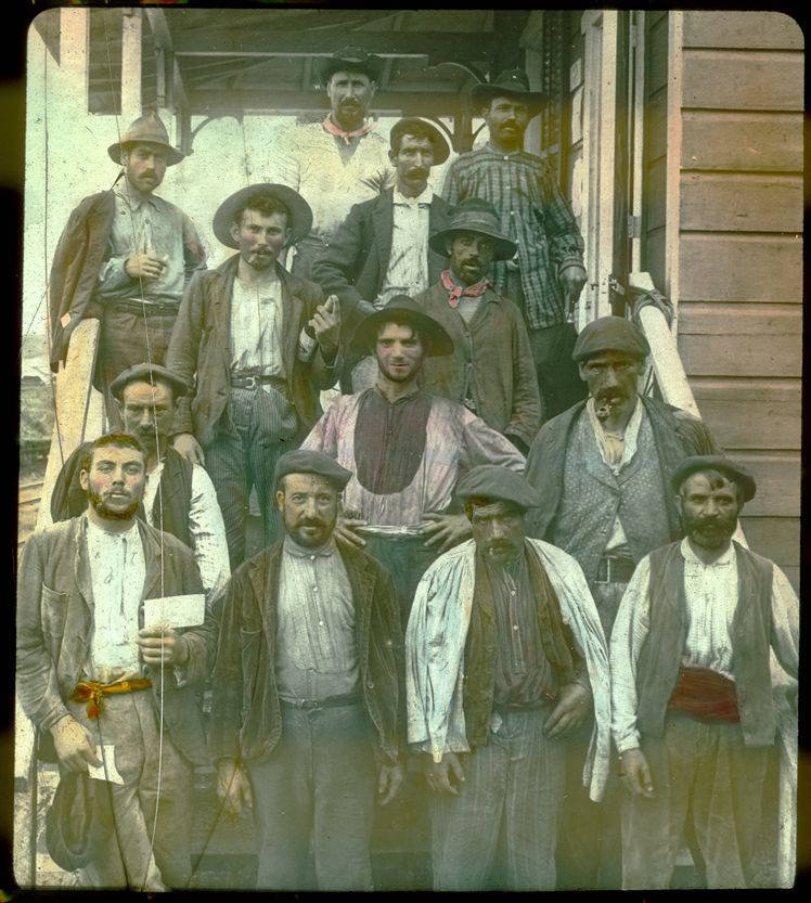 laborers working at the panama canal construction site around 1900, showing the scale of the excavation effort