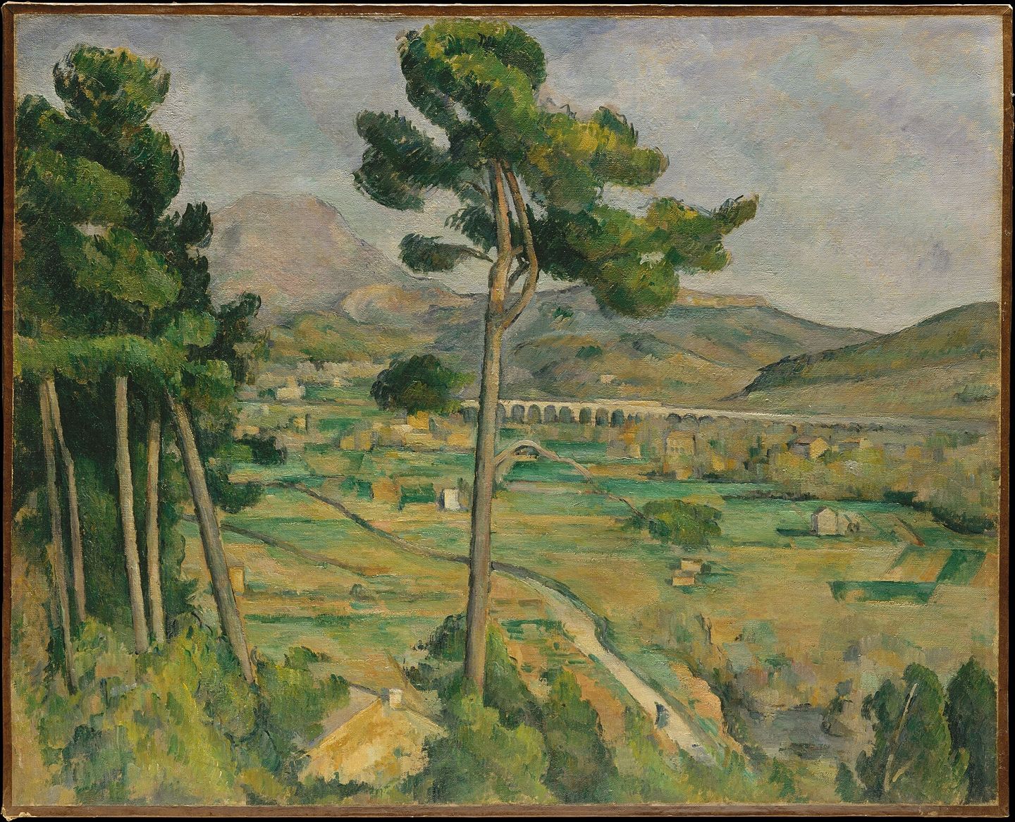cézanne's painting mont sainte-victoire and the viaduct of the arc river valley