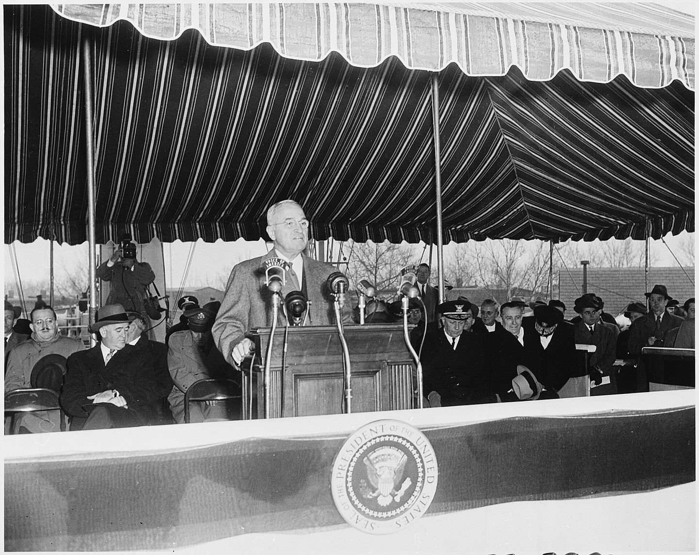 Truman at the first televised White House address