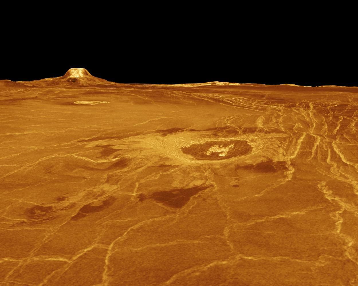 3D perspective view of Venus surface from Magellan data