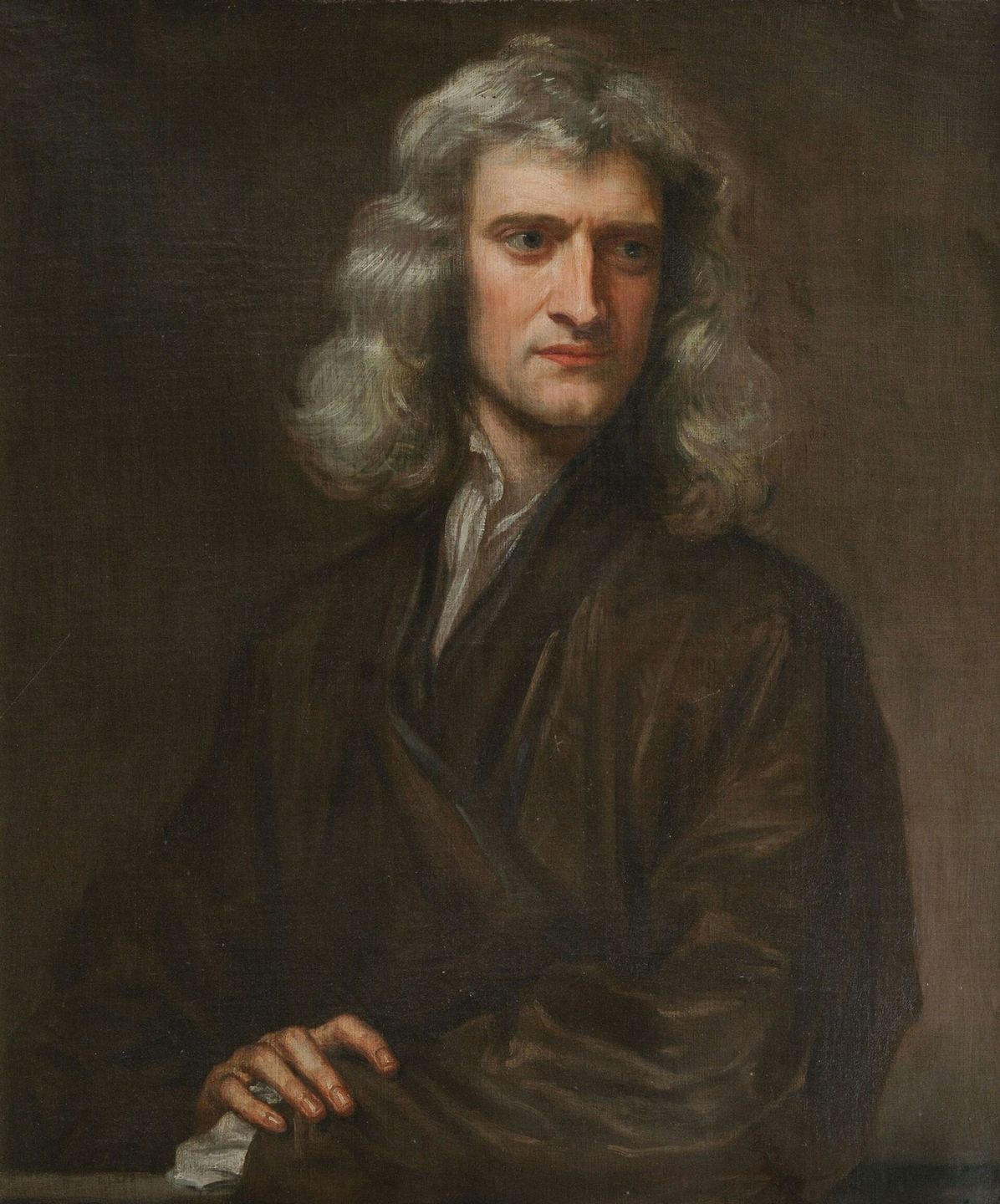 portrait of isaac newton painted in 1689 by godfrey kneller