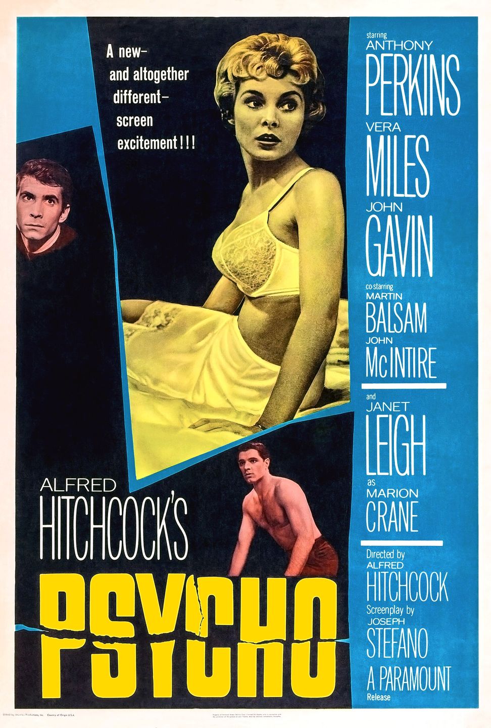 Theatrical poster for Alfred Hitchcock's Psycho, 1960