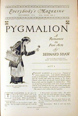 magazine serialization of george bernard shaw's play pygmalion, november 1914