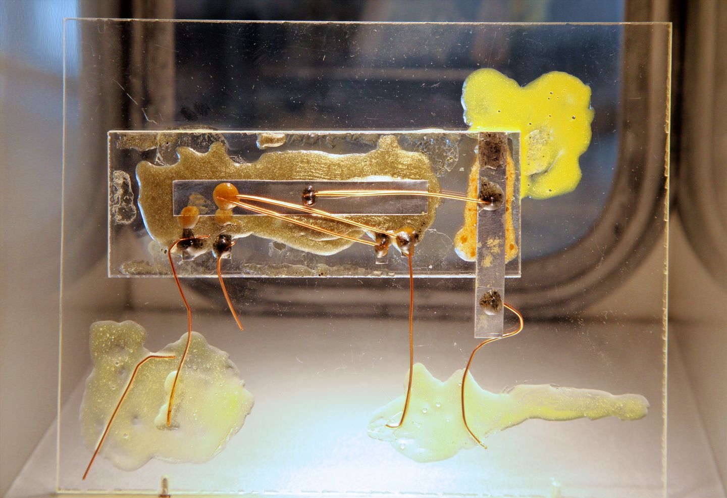 Replica of the first integrated circuit built by Jack Kilby in 1958