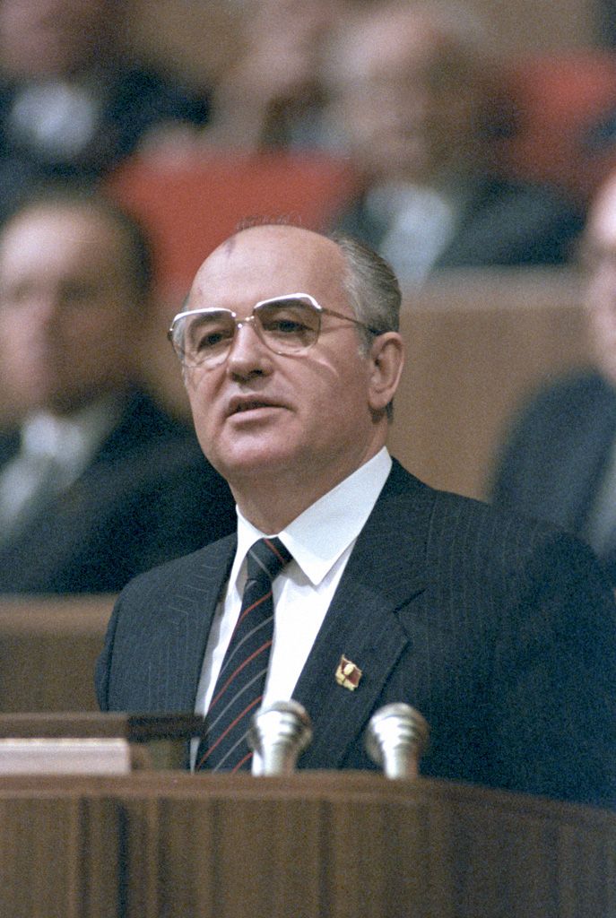 Mikhail Gorbachev delivering a speech as General Secretary of the CPSU Central Committee