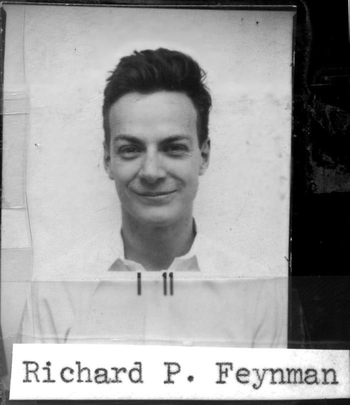 richard feynman's los alamos wartime identification badge photo from around 1943